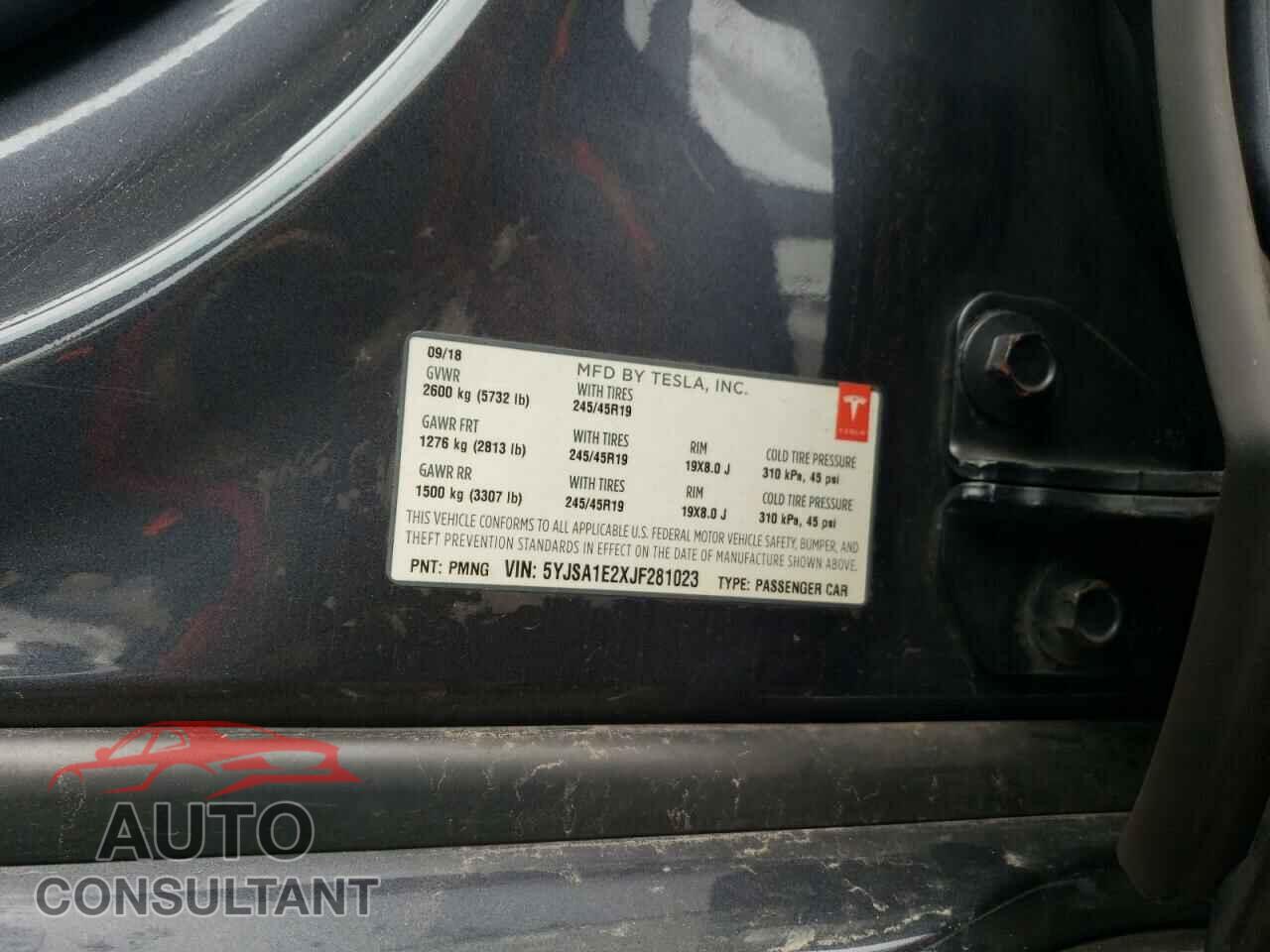 TESLA MODEL S 2018 - 5YJSA1E2XJF281023