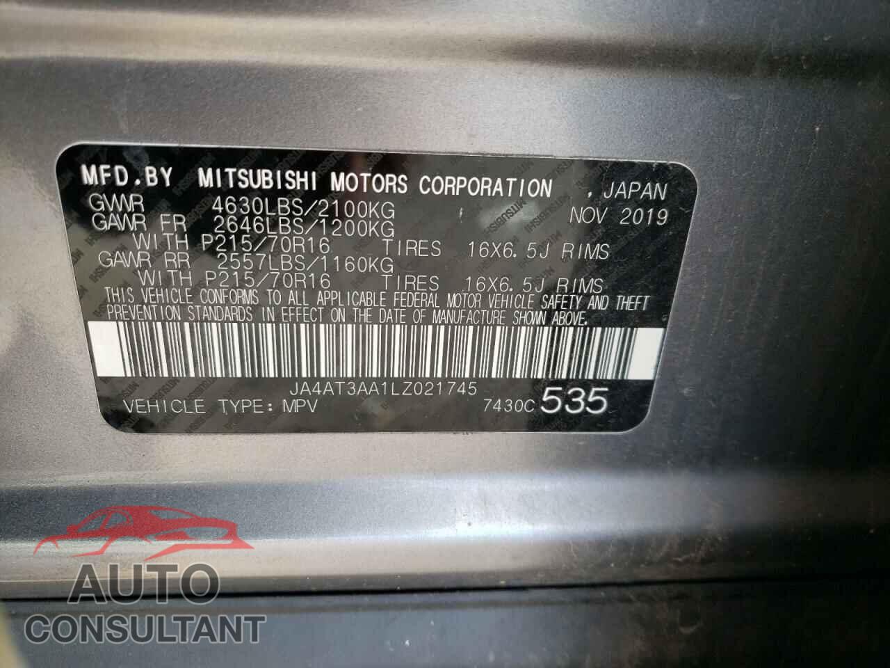 MITSUBISHI ECLIPSE 2020 - JA4AT3AA1LZ021745