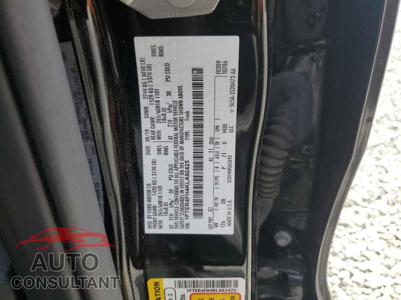 FORD RANGER 2019 - 1FTER4FH4KLA92425