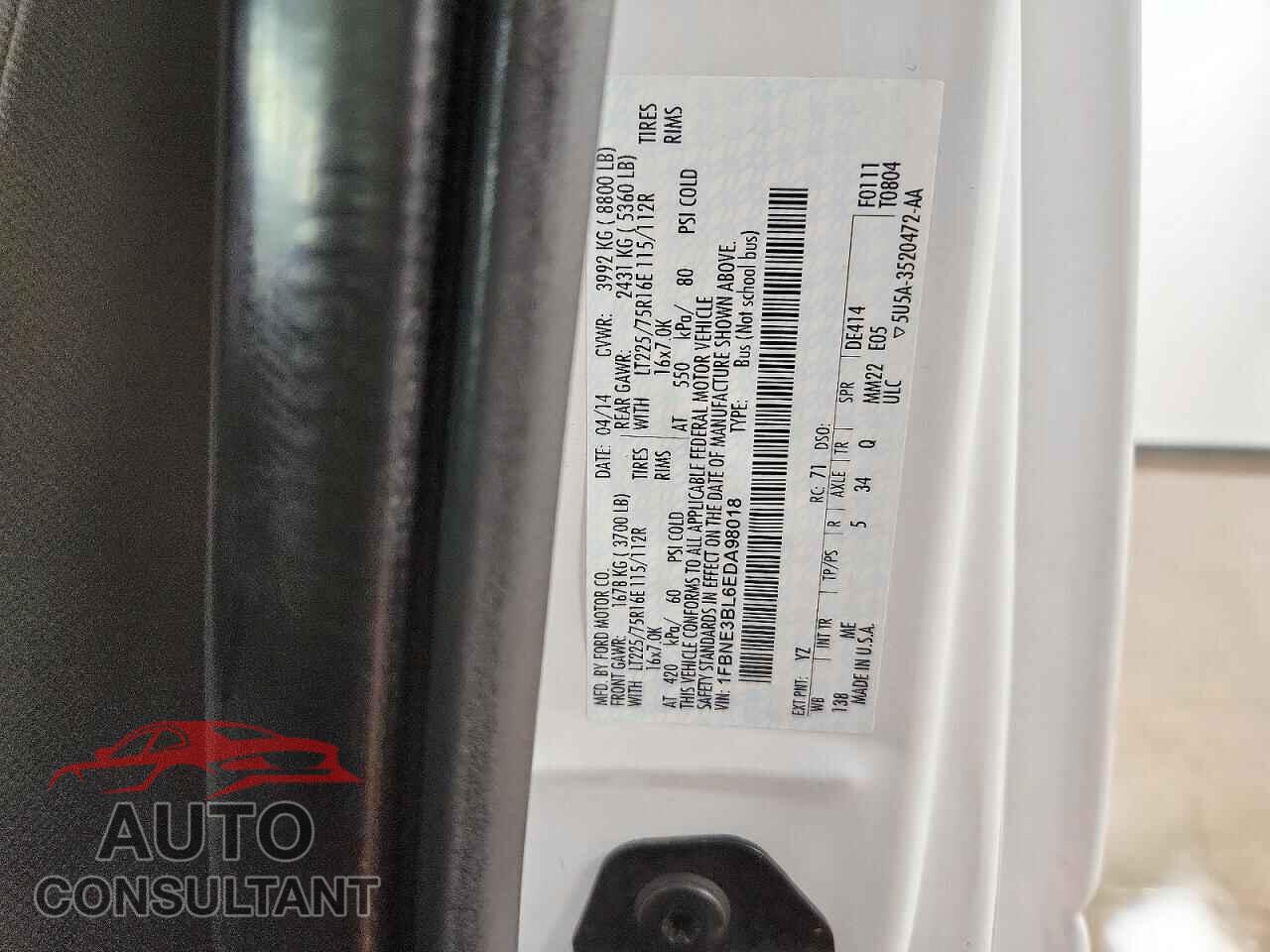 FORD ECONOLINE 2014 - 1FBNE3BL6EDA98018