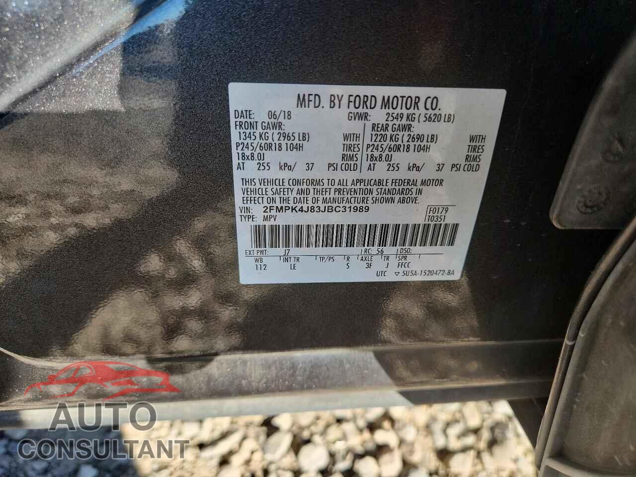 FORD EDGE 2018 - 2FMPK4J83JBC31989