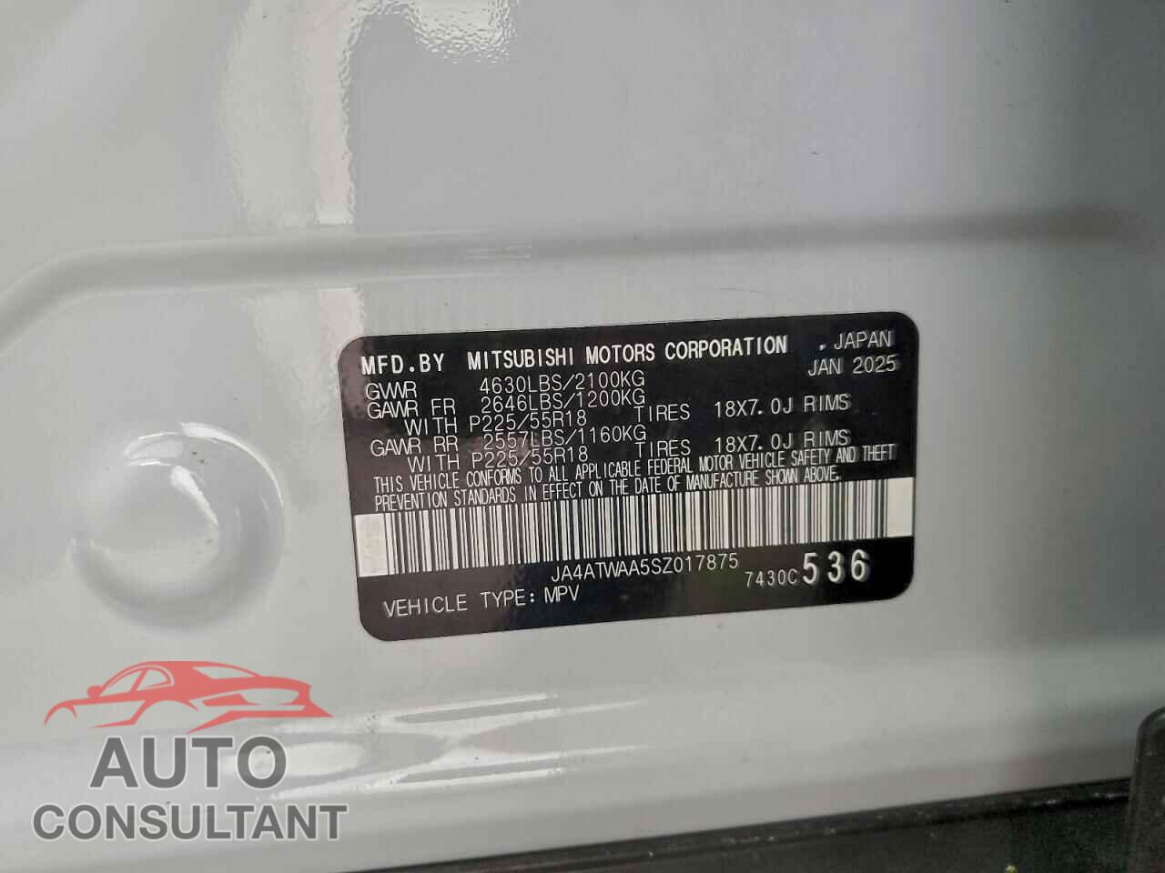 MITSUBISHI ECLIPSE 2025 - JA4ATWAA5SZ017875