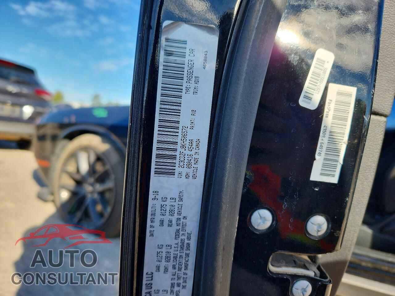 DODGE CHALLENGER 2019 - 2C3CDZFJ8KH506572