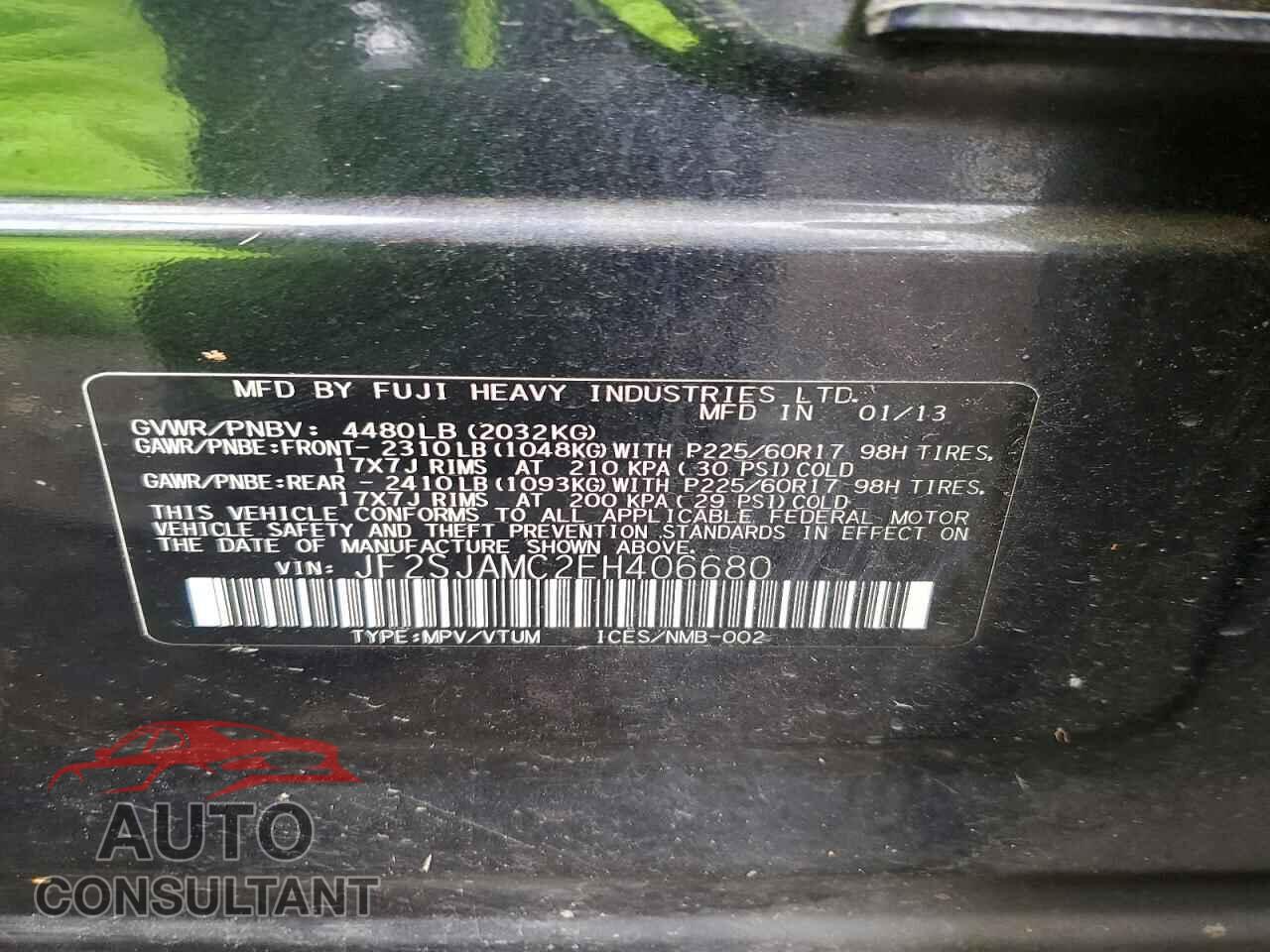 SUBARU FORESTER 2014 - JF2SJAMC2EH406680