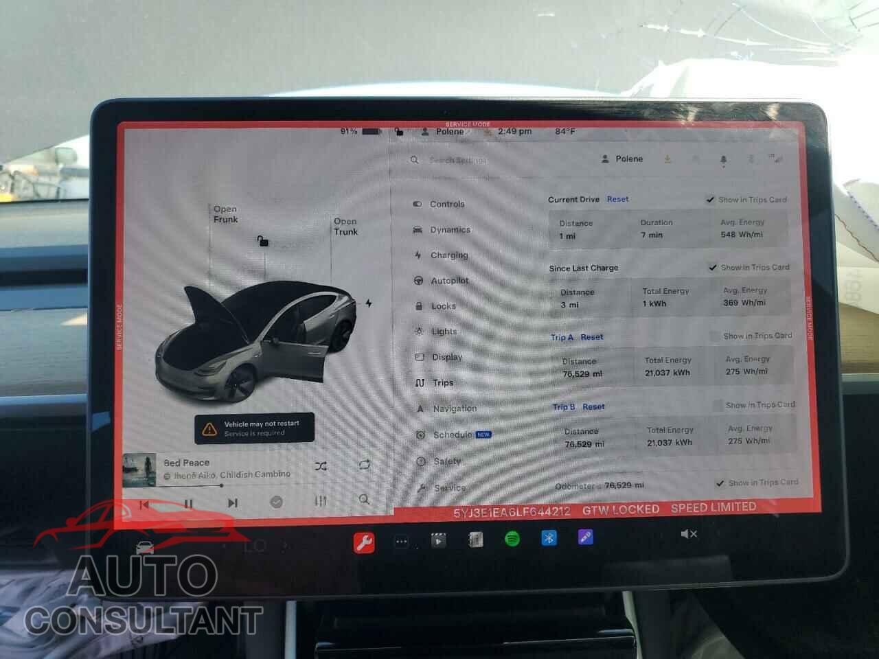 TESLA MODEL 3 2020 - 5YJ3E1EA6LF644212