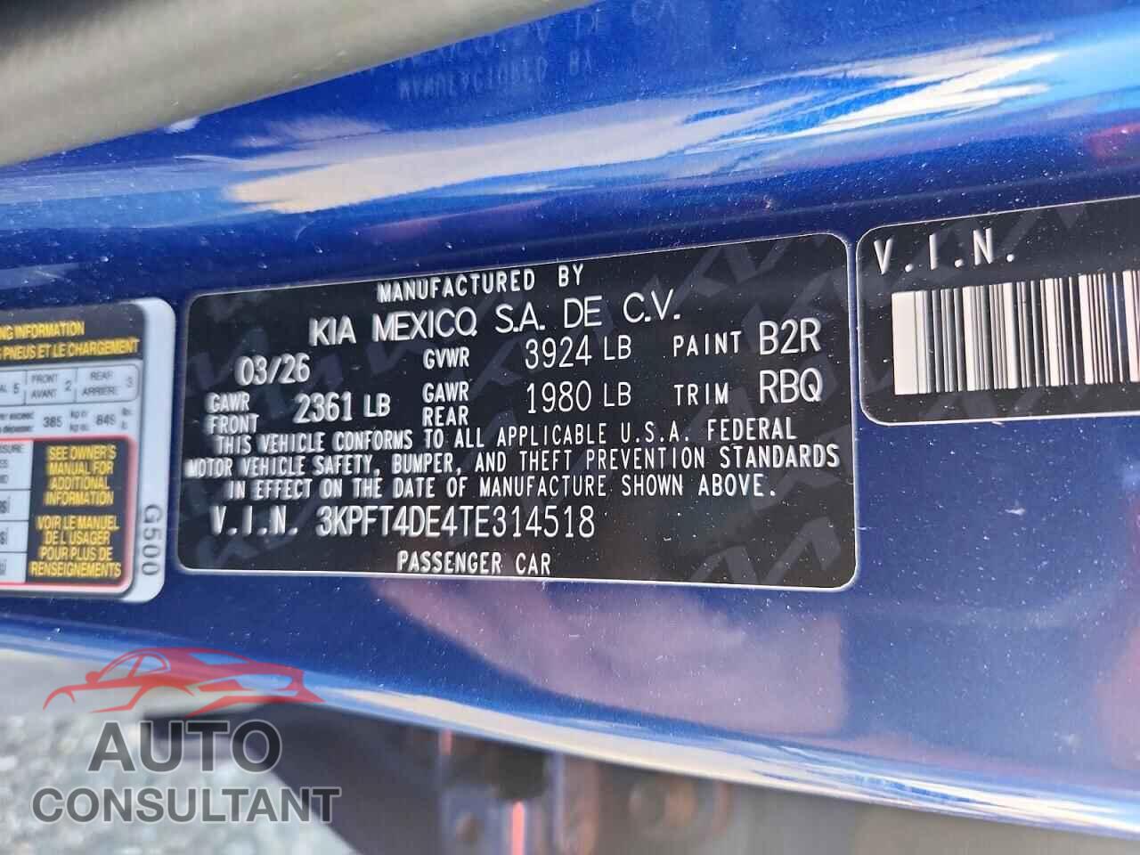 KIA ALL OTHER 2026 - 3KPFT4DE4TE314518