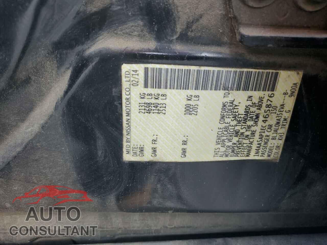 NISSAN MAXIMA 2014 - 1N4AA5AP1EC465876