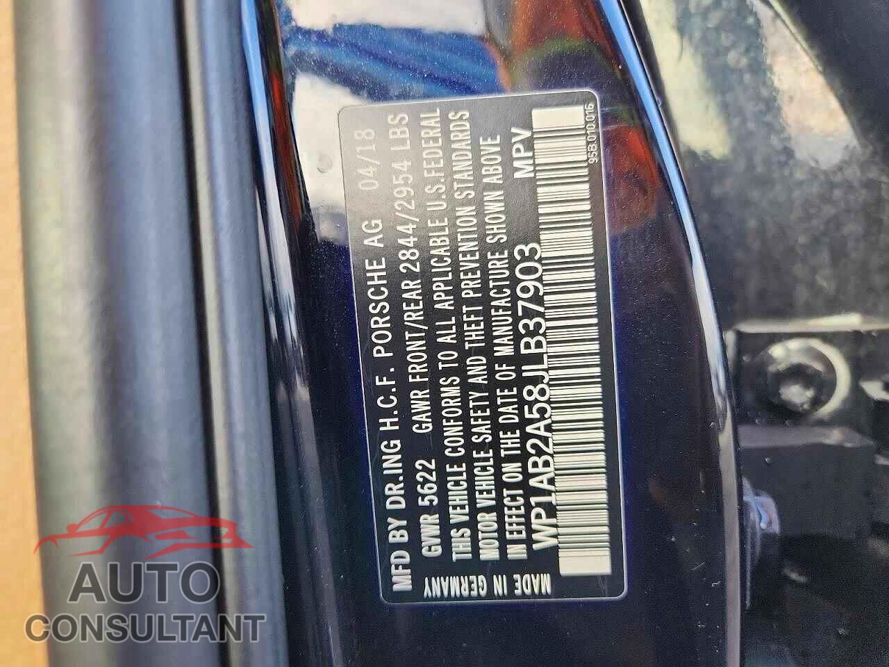 PORSCHE MACAN 2018 - WP1AB2A58JLB37903
