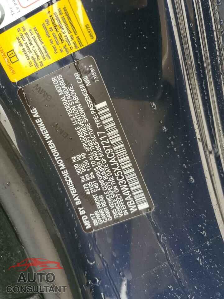 BMW 4 SERIES 2018 - WBA4W3C5XJAC97217
