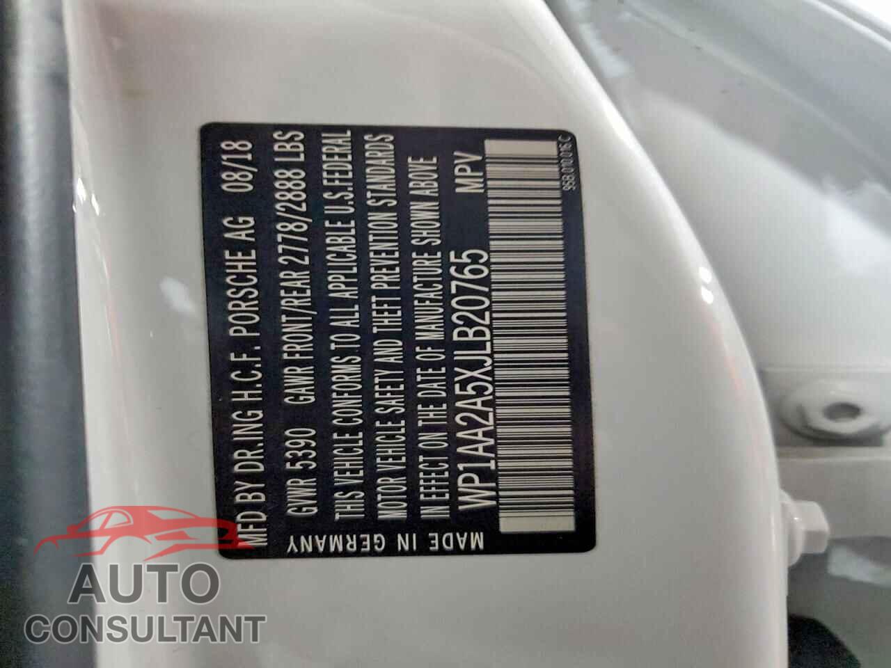 PORSCHE MACAN 2018 - WP1AA2A5XJLB20765