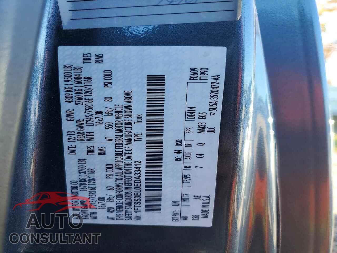 FORD ECONOLINE 2014 - 1FTSS3EL0EDA33412