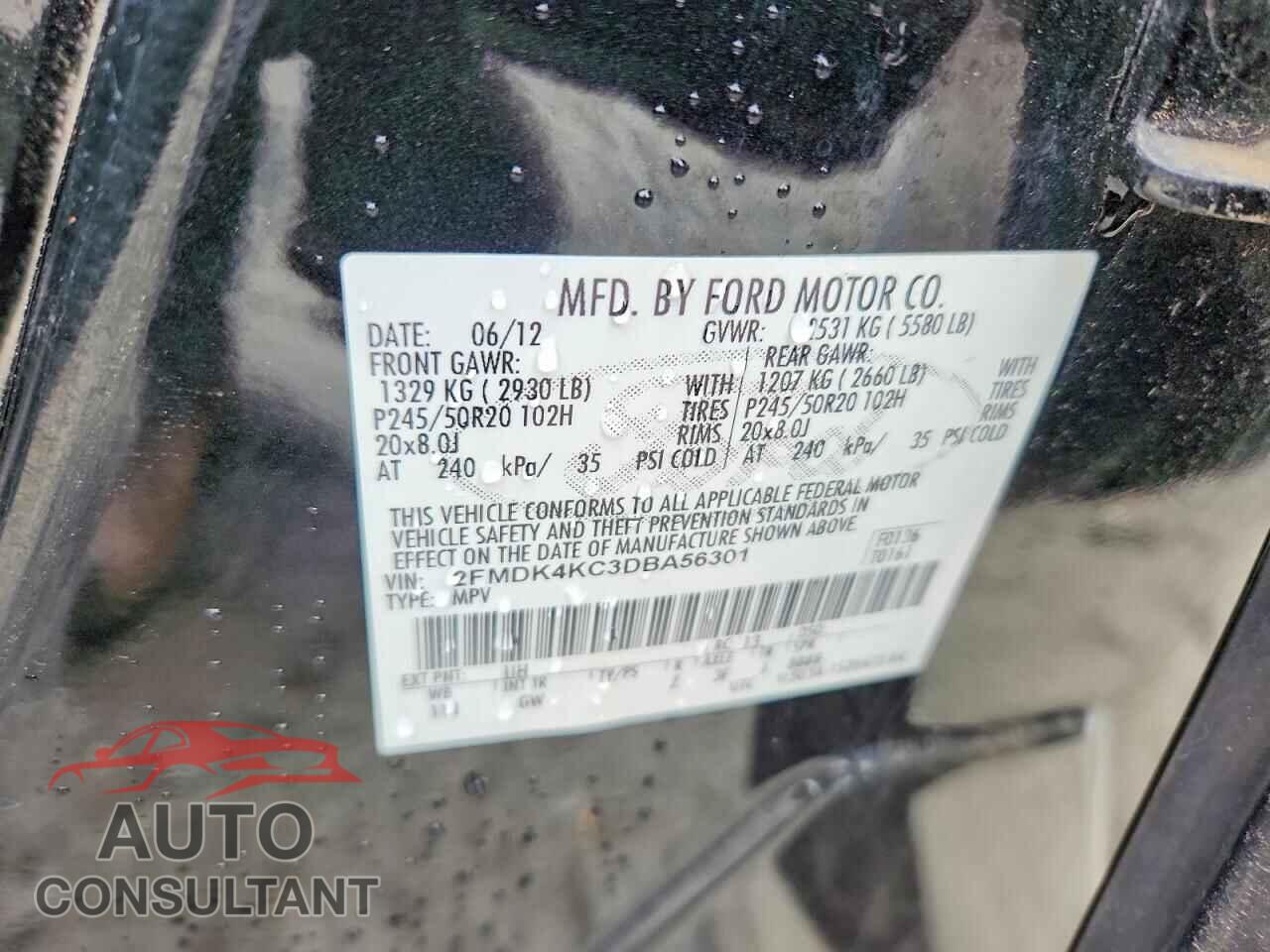 FORD EDGE 2013 - 2FMDK4KC3DBA56301