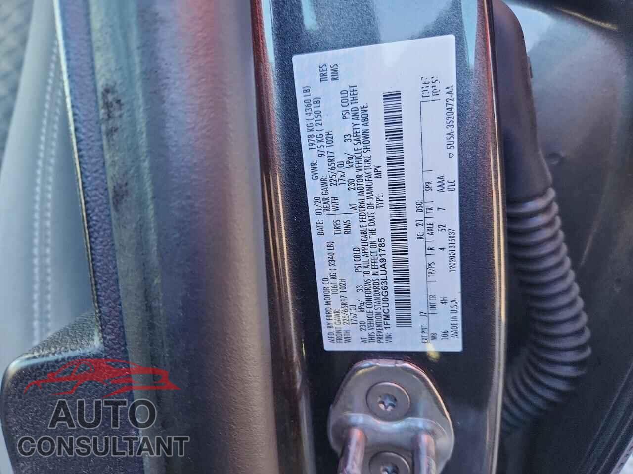 FORD ESCAPE 2020 - 1FMCU0G63LUA91785