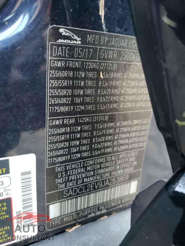 JAGUAR F-PACE 2018 - SADCL2EV9JA253869