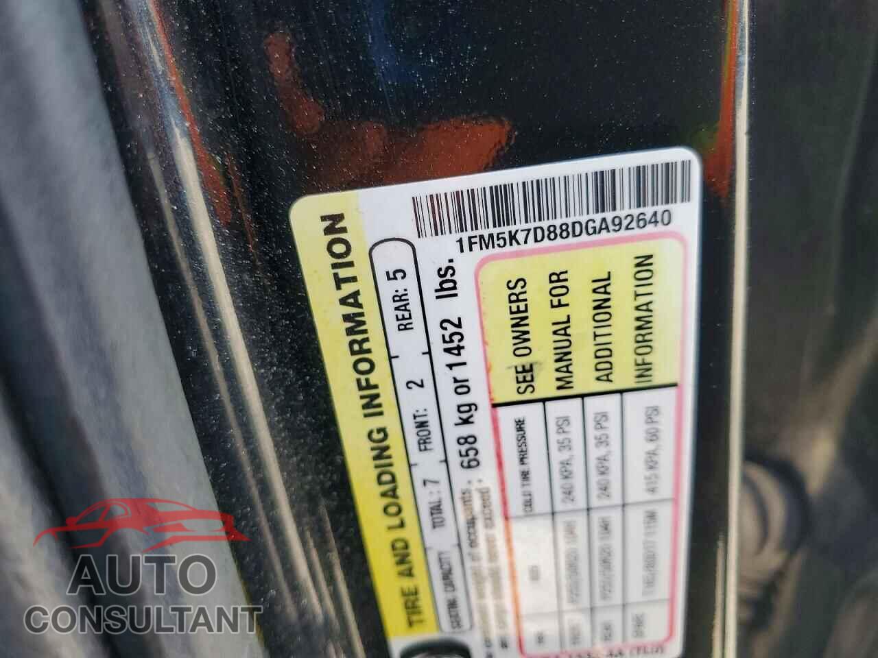 FORD EXPLORER 2013 - 1FM5K7D88DGA92640