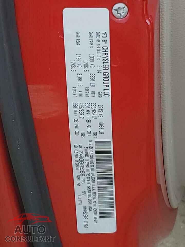 DODGE CARAVAN 2015 - 2C4RDGBG0FR533530