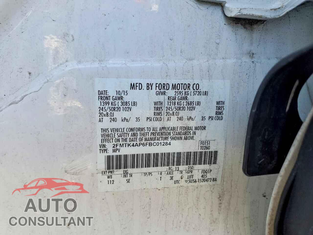 FORD EDGE 2015 - 2FMTK4AP6FBC01284