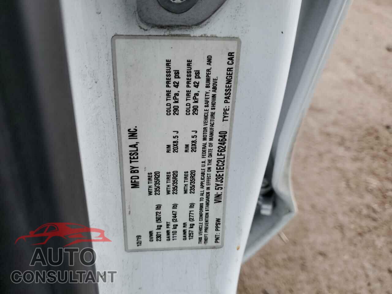TESLA MODEL 3 2020 - 5YJ3E1EC2LF624640