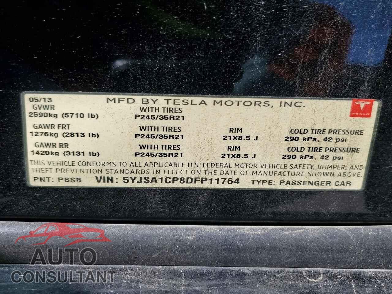 TESLA MODEL S 2013 - 5YJSA1CP8DFP11764