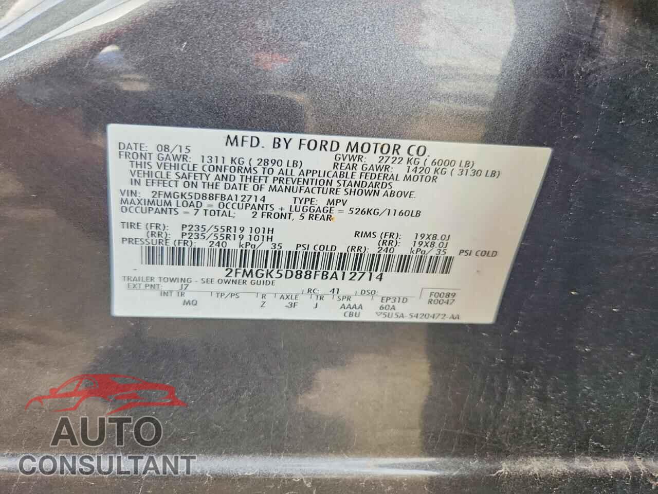 FORD FLEX 2015 - 2FMGK5D88FBA12714