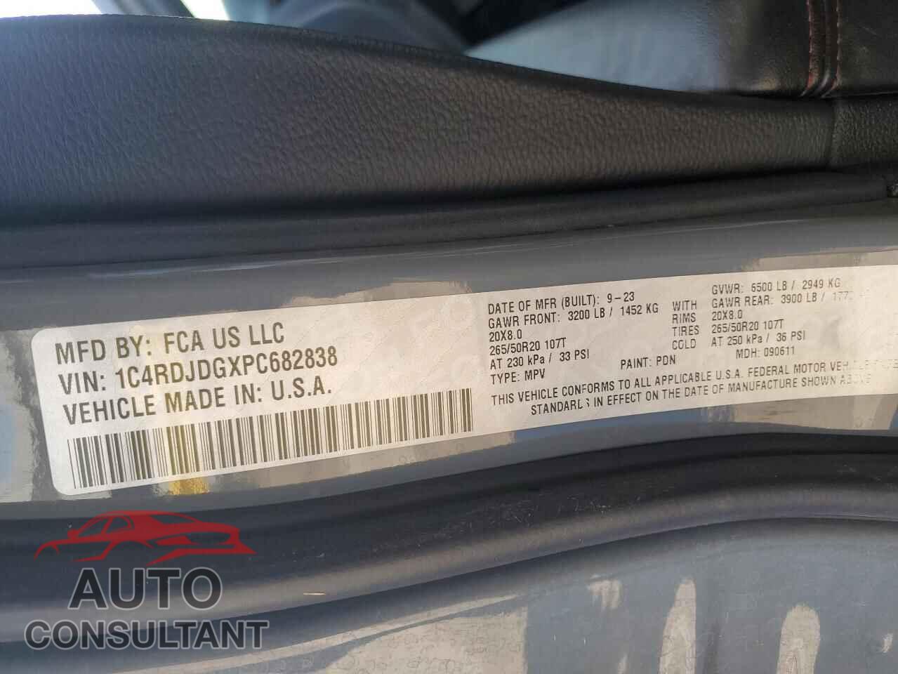 DODGE DURANGO 2023 - 1C4RDJDGXPC682838