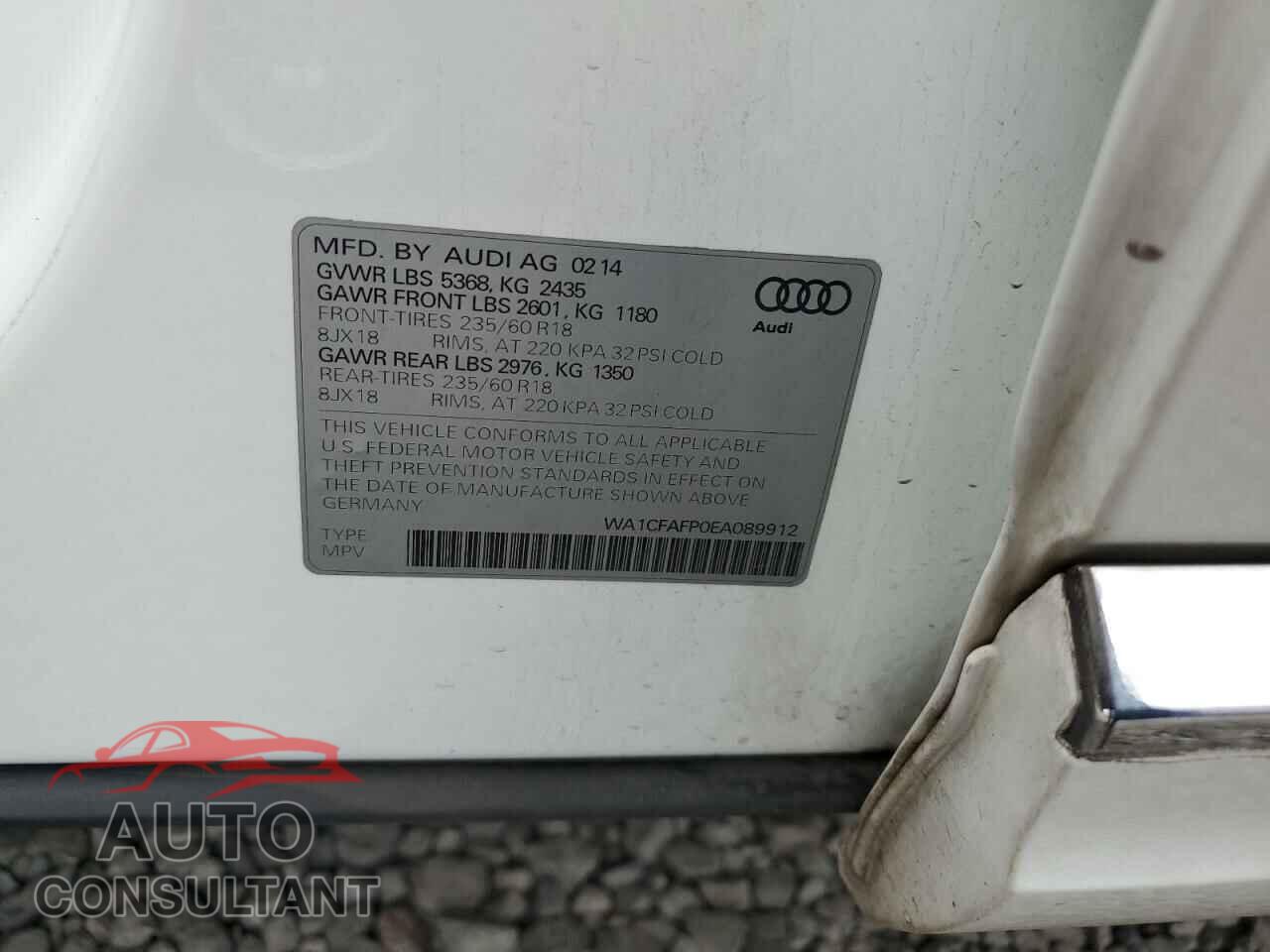 AUDI Q5 2014 - WA1CFAFP0EA089912