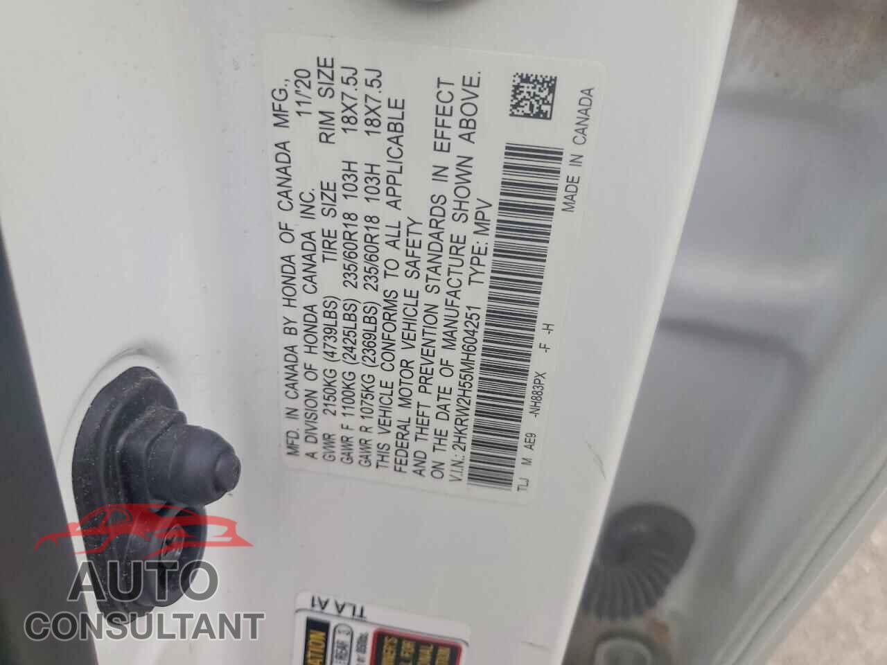 HONDA CRV 2021 - 2HKRW2H55MH604251