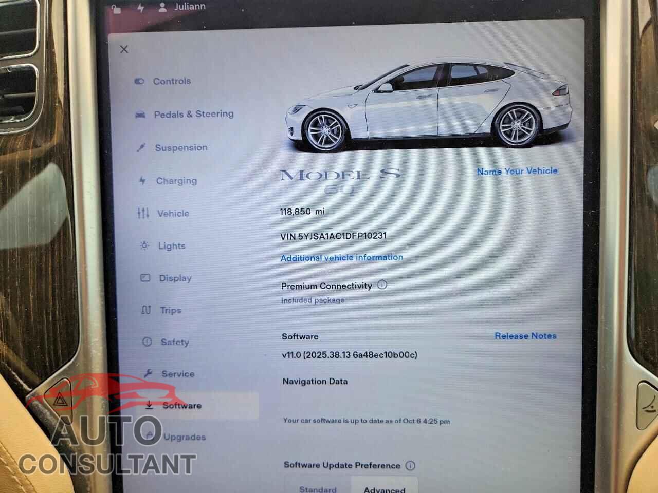 TESLA MODEL S 2013 - 5YJSA1AC1DFP10231
