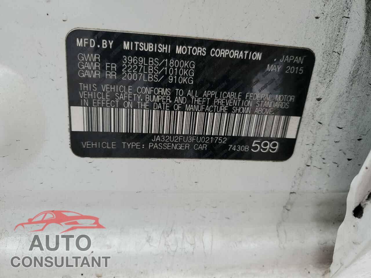 MITSUBISHI LANCER 2015 - JA32U2FU3FU021752