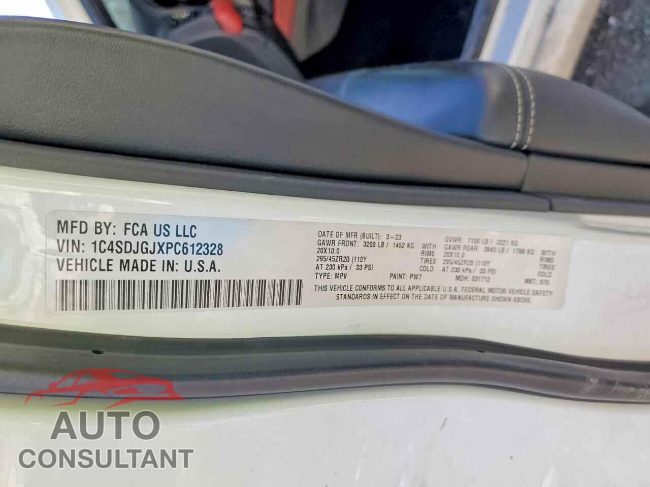 DODGE DURANGO 2023 - 1C4SDJGJXPC612328