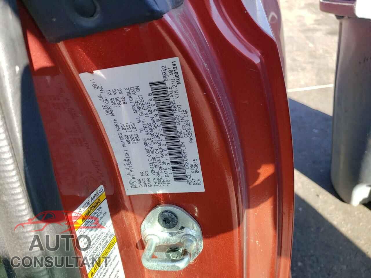 MITSUBISHI ECLIPSE 2012 - 4A31K5DF0CE005696
