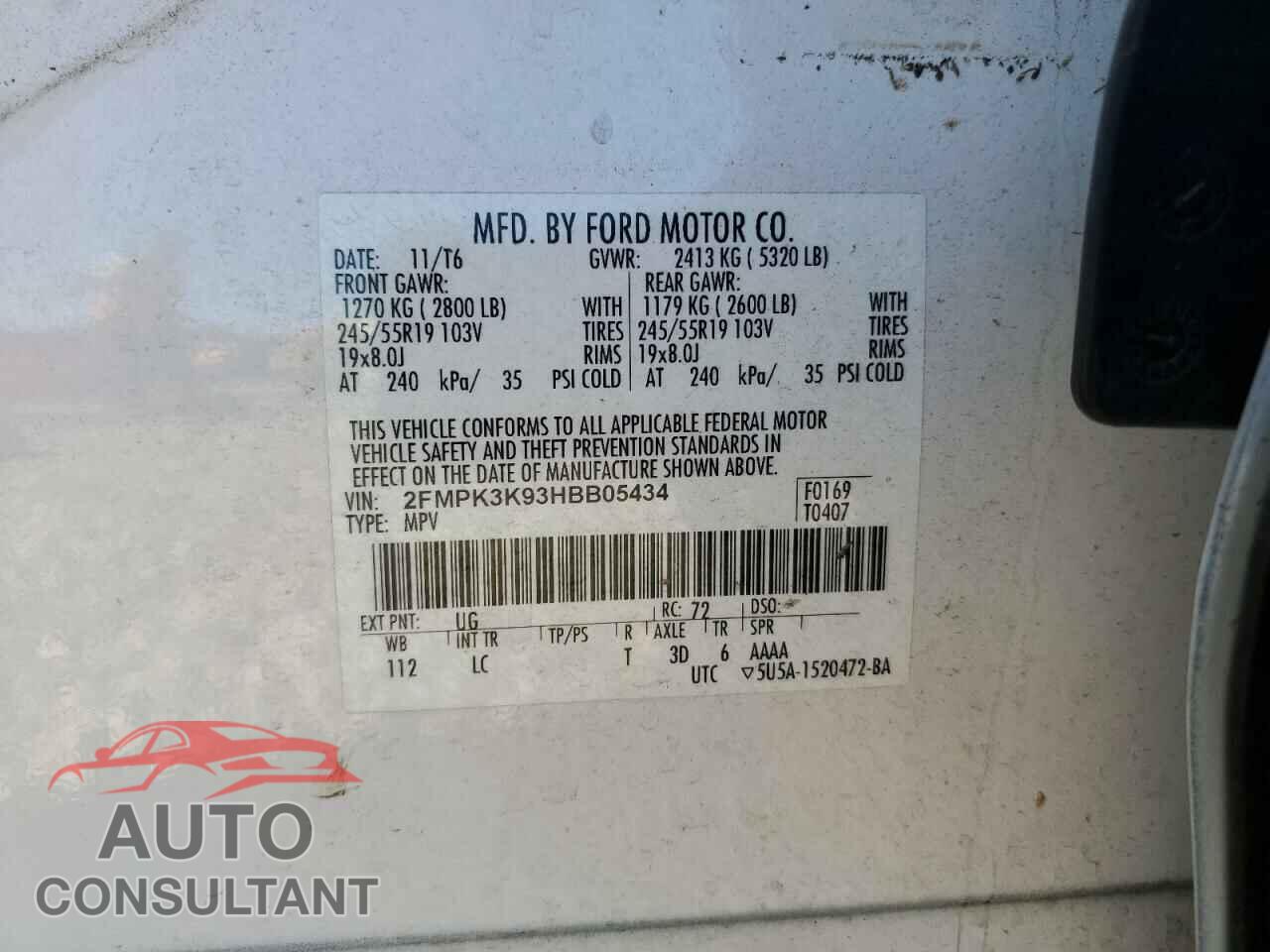 FORD EDGE 2017 - 2FMPK3K93HBB05434