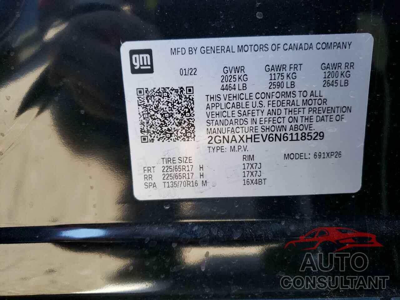 CHEVROLET EQUINOX 2022 - 2GNAXHEV6N6118529