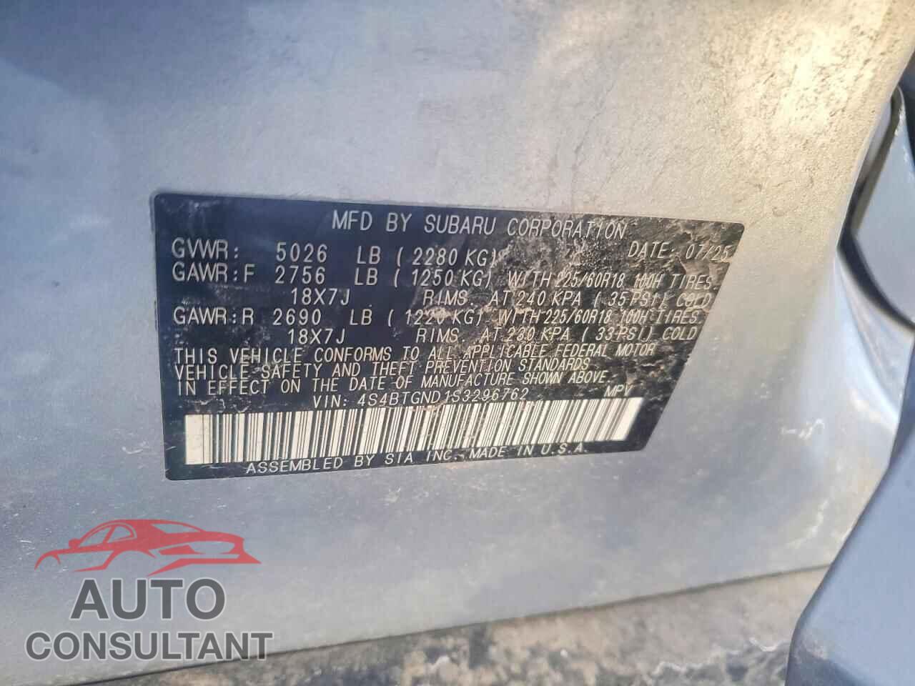 SUBARU OUTBACK 2025 - 4S4BTGND1S3296762