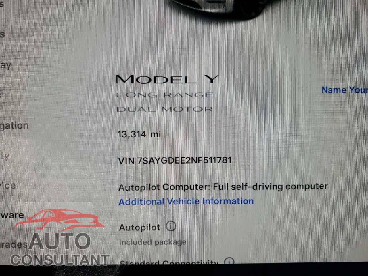 TESLA MODEL Y 2022 - 7SAYGDEE2NF511781