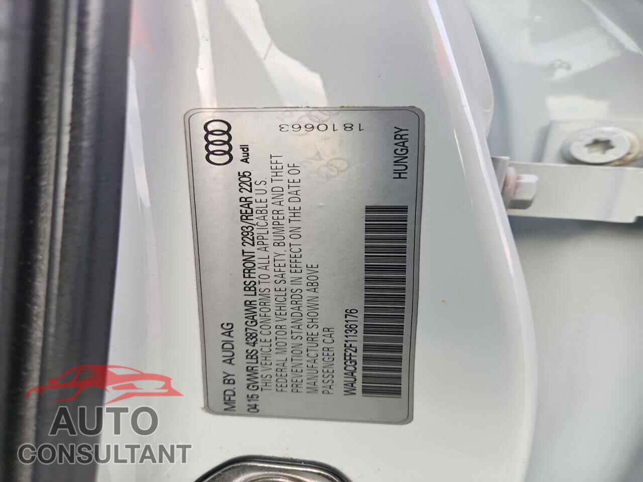 AUDI A3 2015 - WAUACGFF2F1136176
