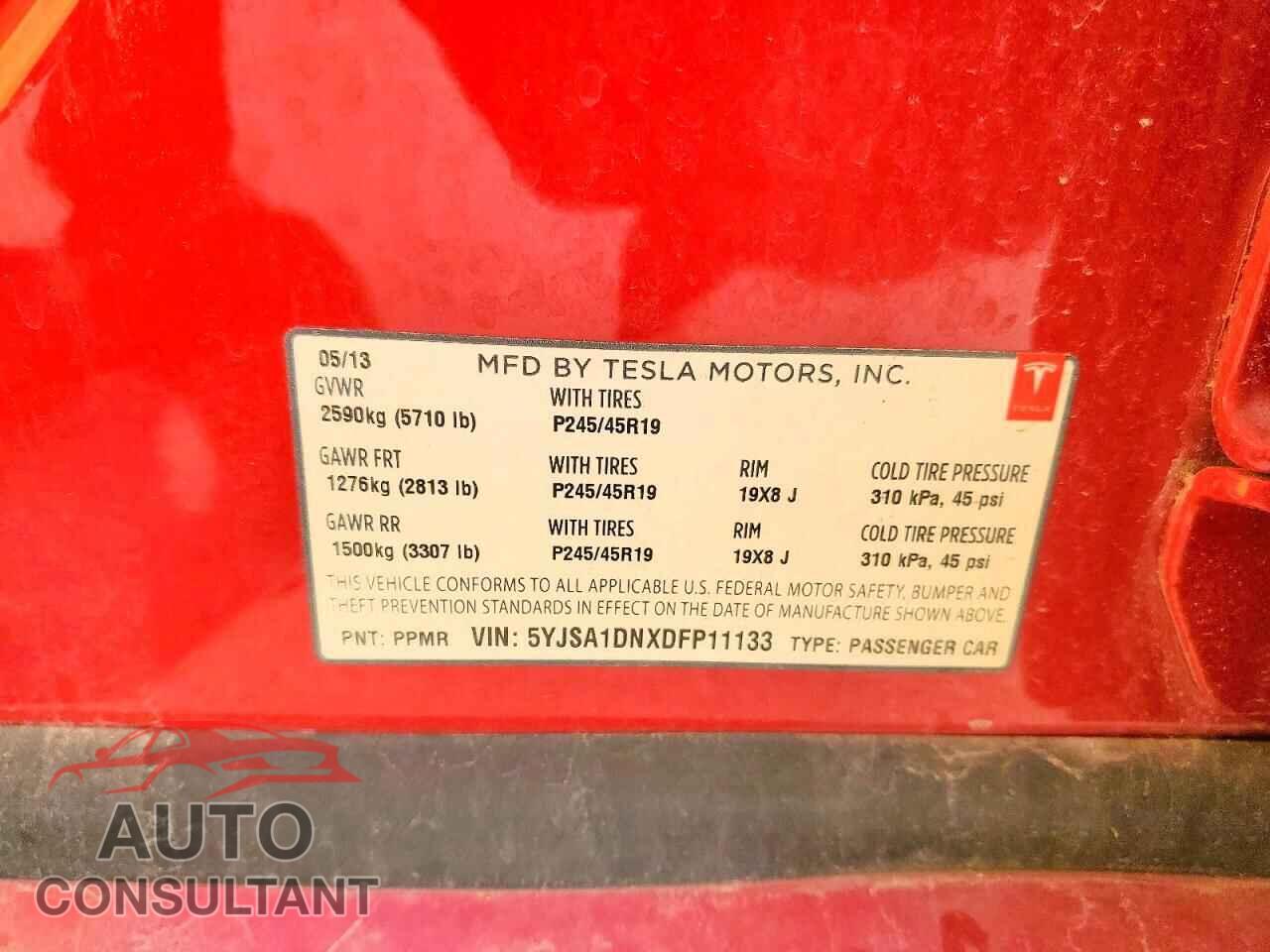TESLA MODEL S 2013 - 5YJSA1DNXDFP11133
