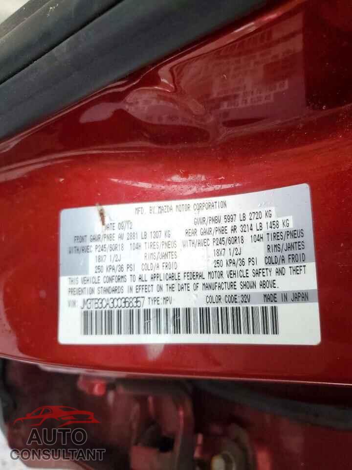 MAZDA CX-9 2012 - JM3TB3CA3C0368357