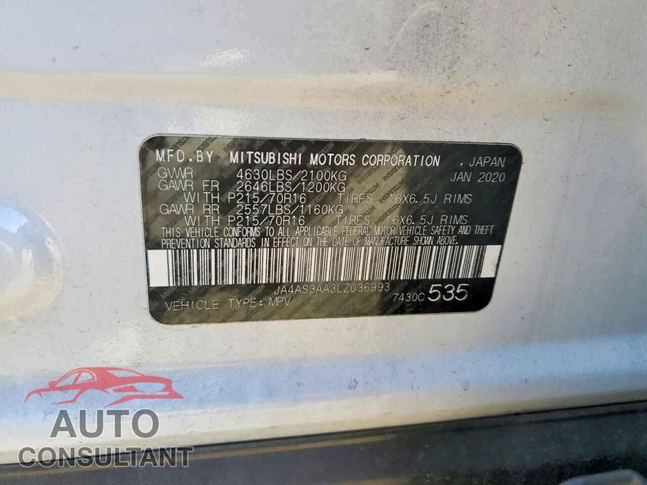 MITSUBISHI ECLIPSE CROSS 2020 - JA4AS3AA3LZ036993