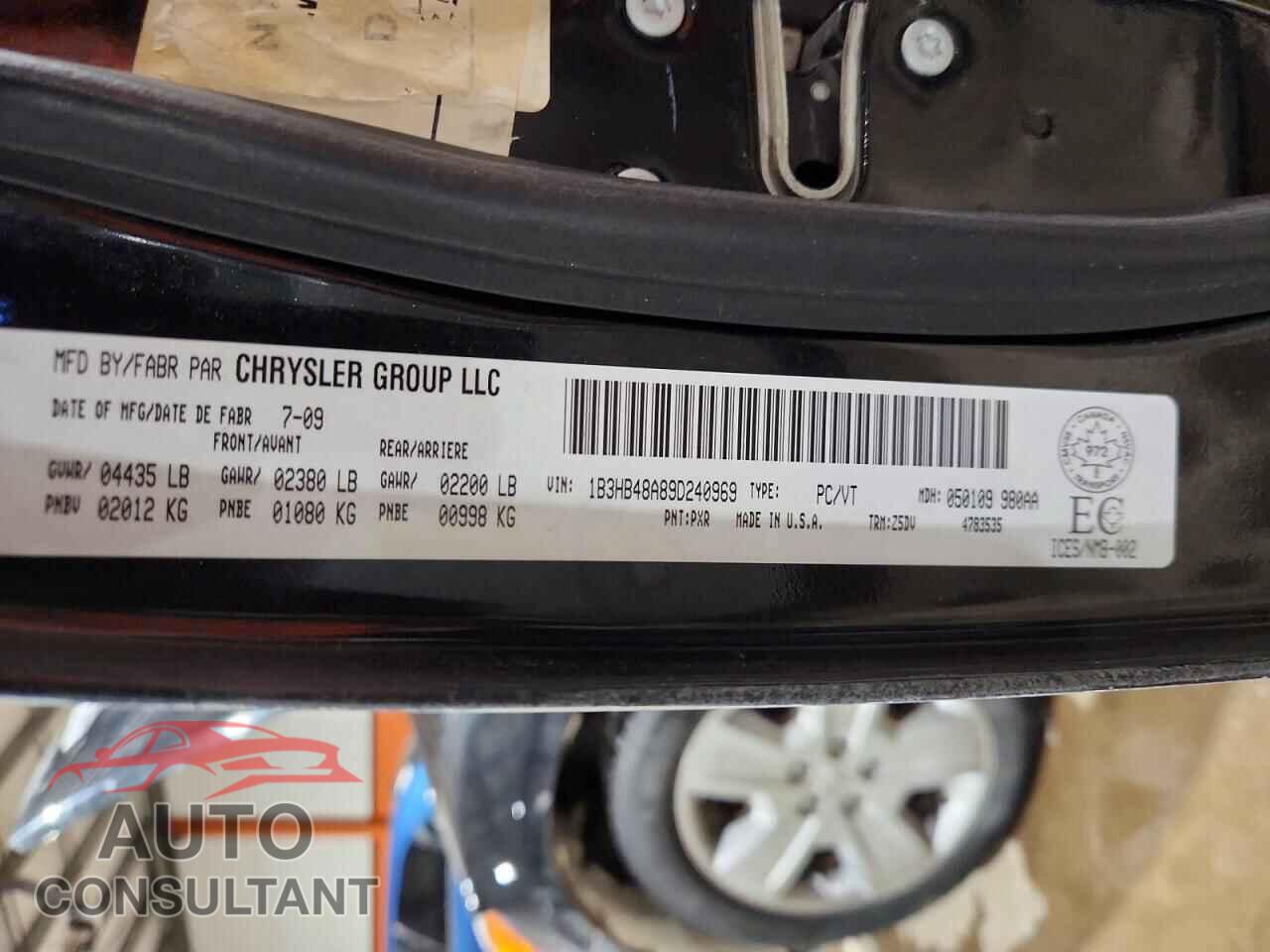 DODGE CALIBER 2009 - 1B3HB48A89D240969