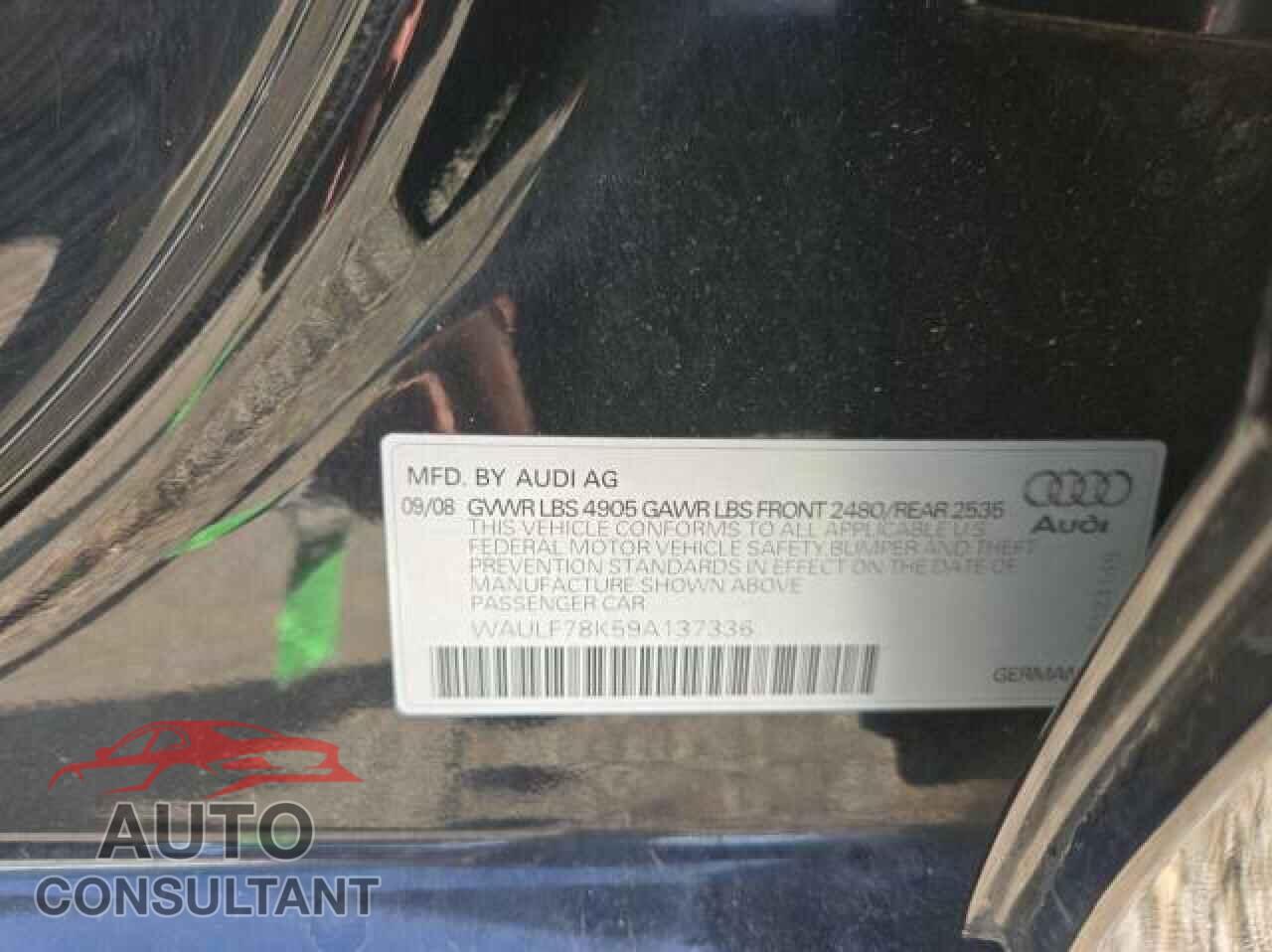 AUDI A4 2009 - WAULF78K59A137336