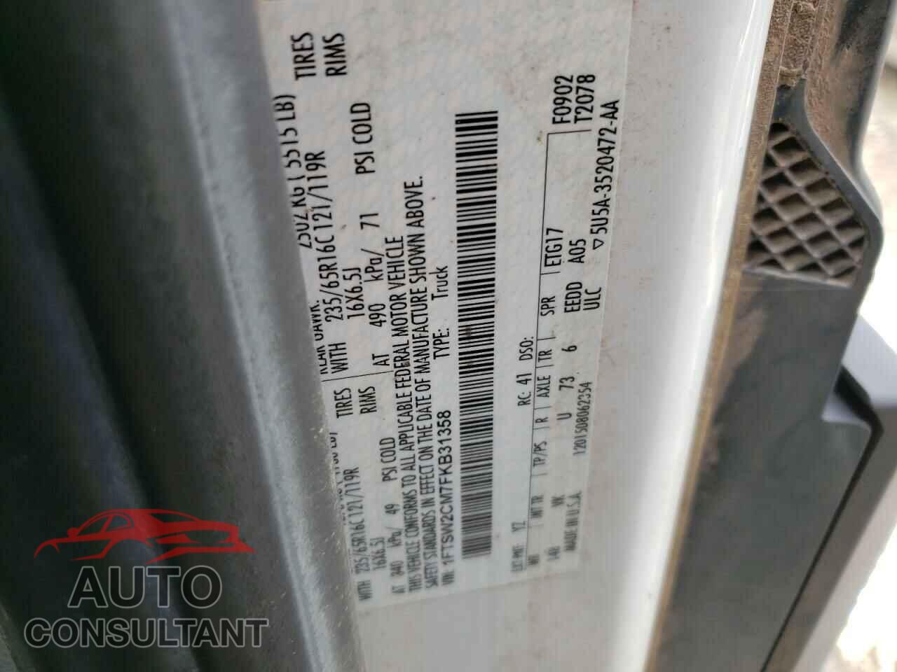 FORD TRANSIT 2015 - 1FTSW2CM7FKB31358