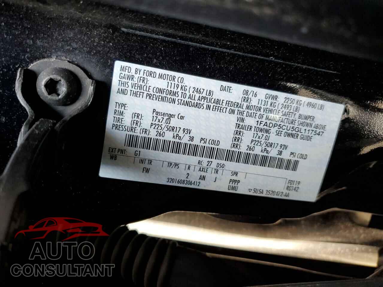 FORD CMAX 2016 - 1FADP5CU5GL117547