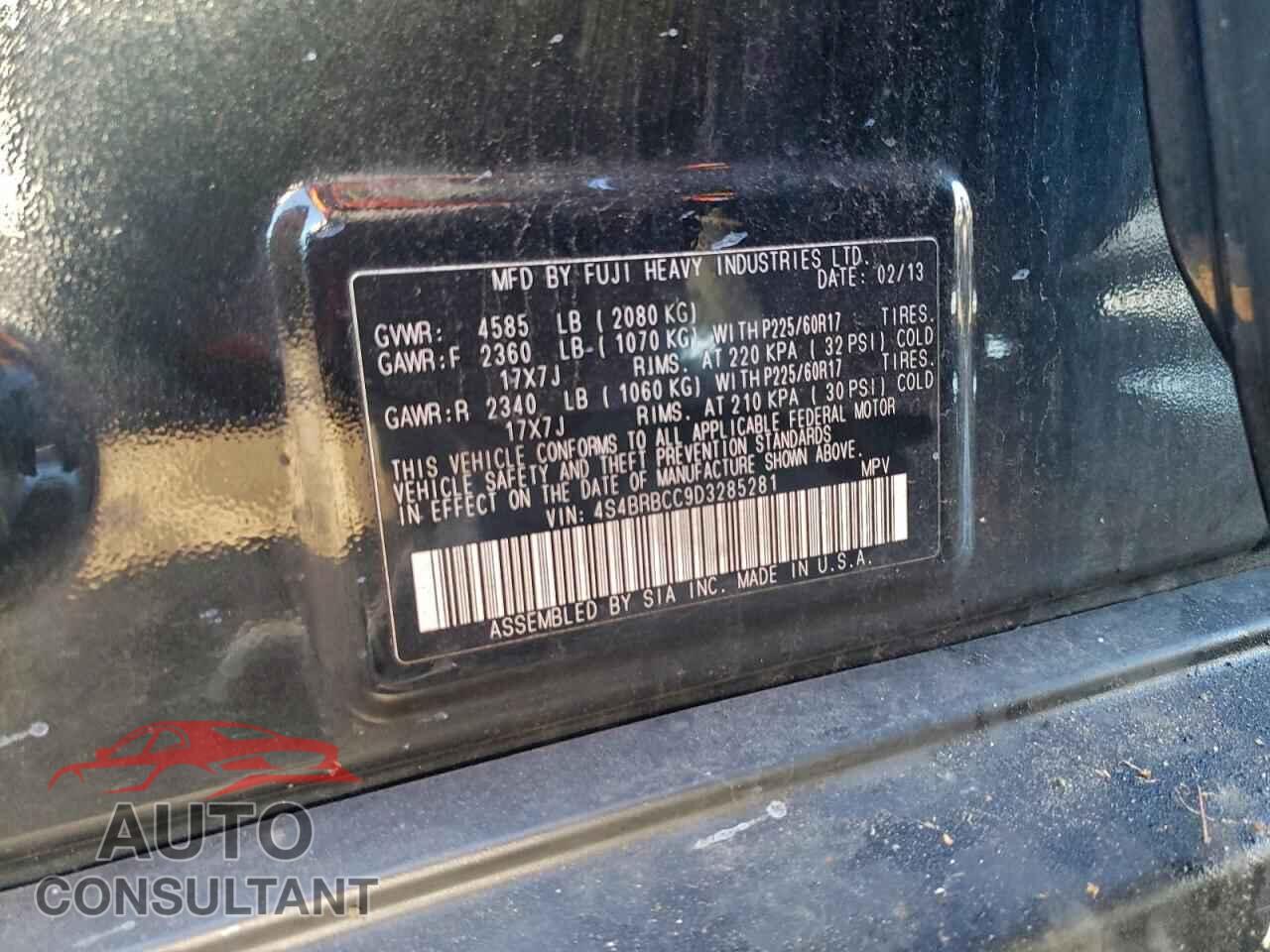 SUBARU OUTBACK 2013 - 4S4BRBCC9D3285281