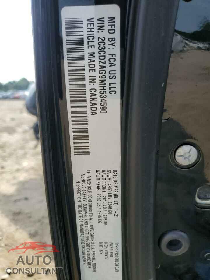 DODGE CHALLENGER 2021 - 2C3CDZAG9MH534590