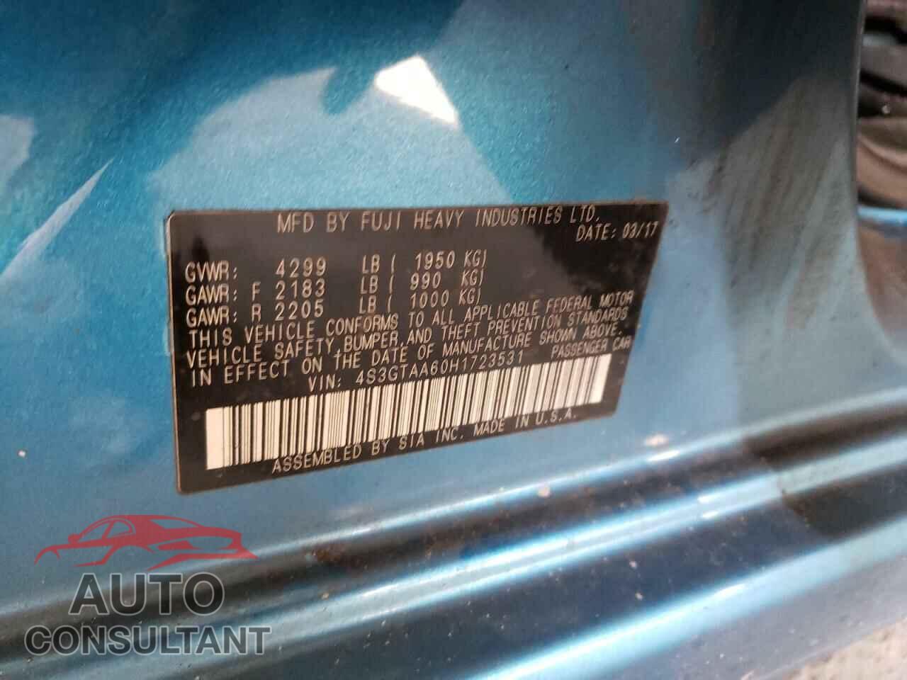 SUBARU IMPREZA 2017 - 4S3GTAA60H1723531