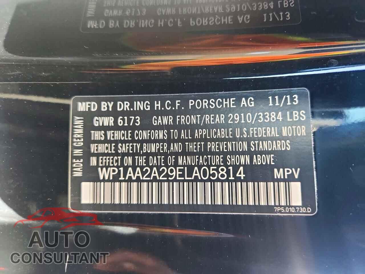 PORSCHE CAYENNE 2014 - WP1AA2A29ELA05814