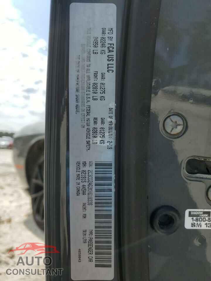 DODGE CHALLENGER 2019 - 2C3CDZAG3KH618336
