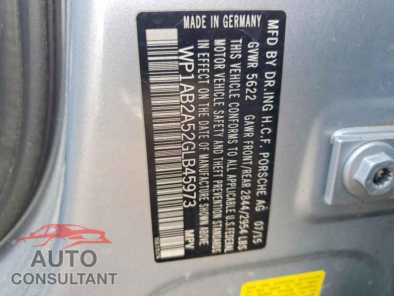PORSCHE MACAN 2016 - WP1AB2A52GLB45973