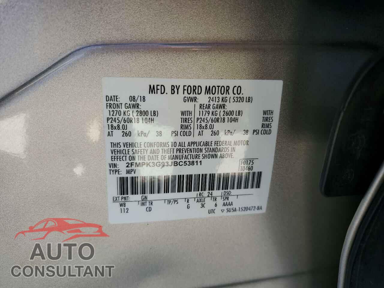 FORD EDGE 2018 - 2FMPK3G93JBC53811
